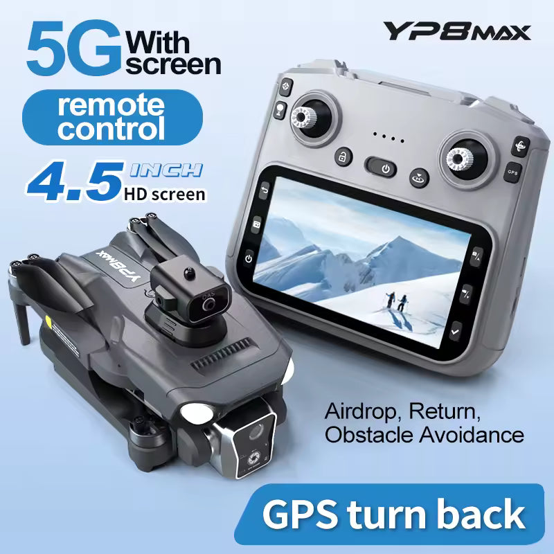 YP8Max Remote Control Drone Laser Obstacle Avoidance 5G GPS Positioning Panoramic Shooting Optical Flow Airdrop Quadcopter